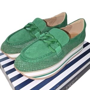 Crown & Ivy Green Women's Platform Loafer Sneakers Size 8
